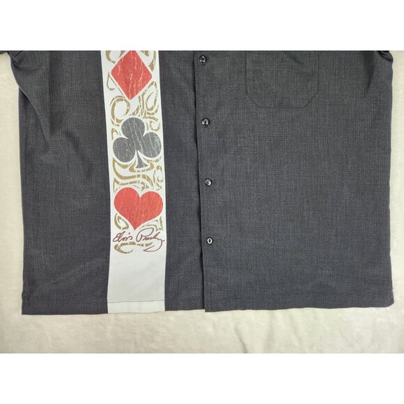 Elvis Presley Steady Viva Las Vegas Card Suits Button Up Shirt Size 2XL Poker - Picture 6 of 16